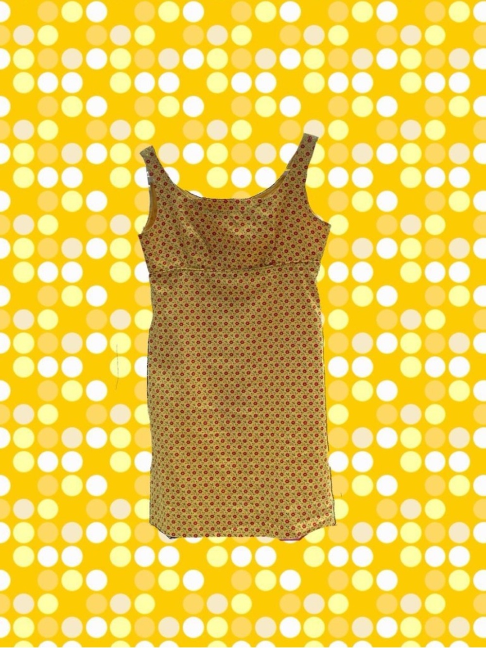 Floral Scoop Neck Yellow Tank Dress